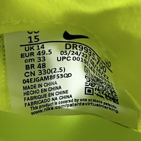 Nike Zoom SD 4 “Volt Black” Men’s Size 15 Mint Foam Cave Purple Throwing Shoes - Picture 8 of 8